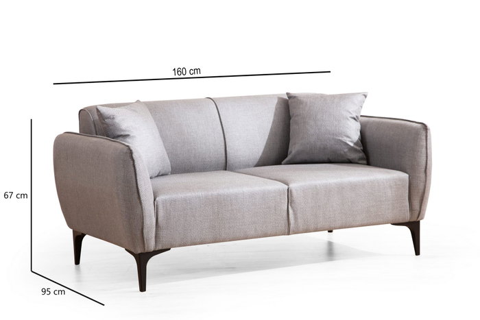 Atelier Del Sofa Belissimo - Sofá de 2 Plazas Gris Atelier Del Sofa Belissimo - Sofá de 2 Plazas Gris